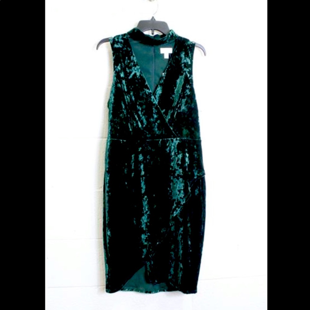 Green velvet bisou bisou dress size 8